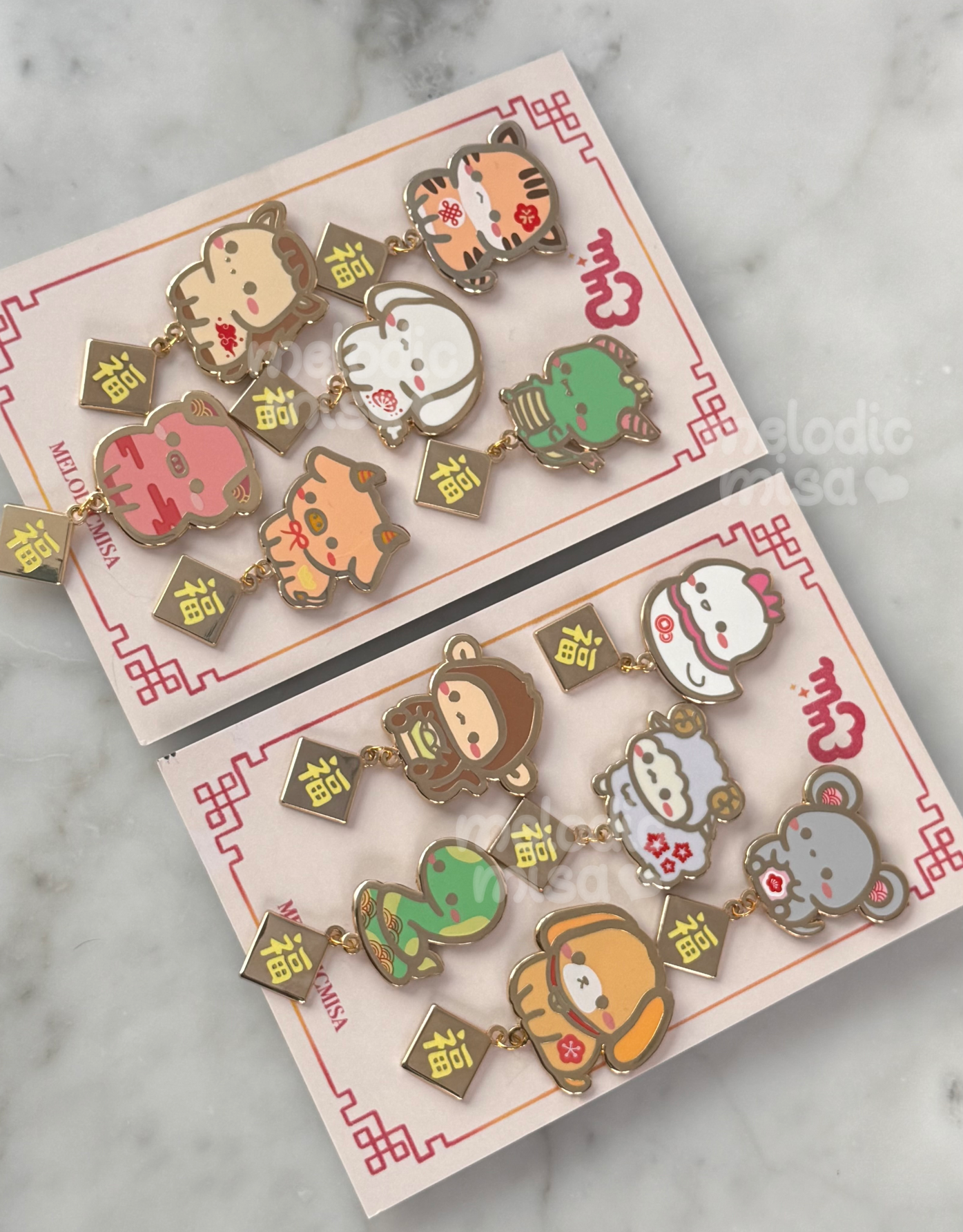 Zodiac Animal Enamel Pins – Lunar New Year Lucky Charm