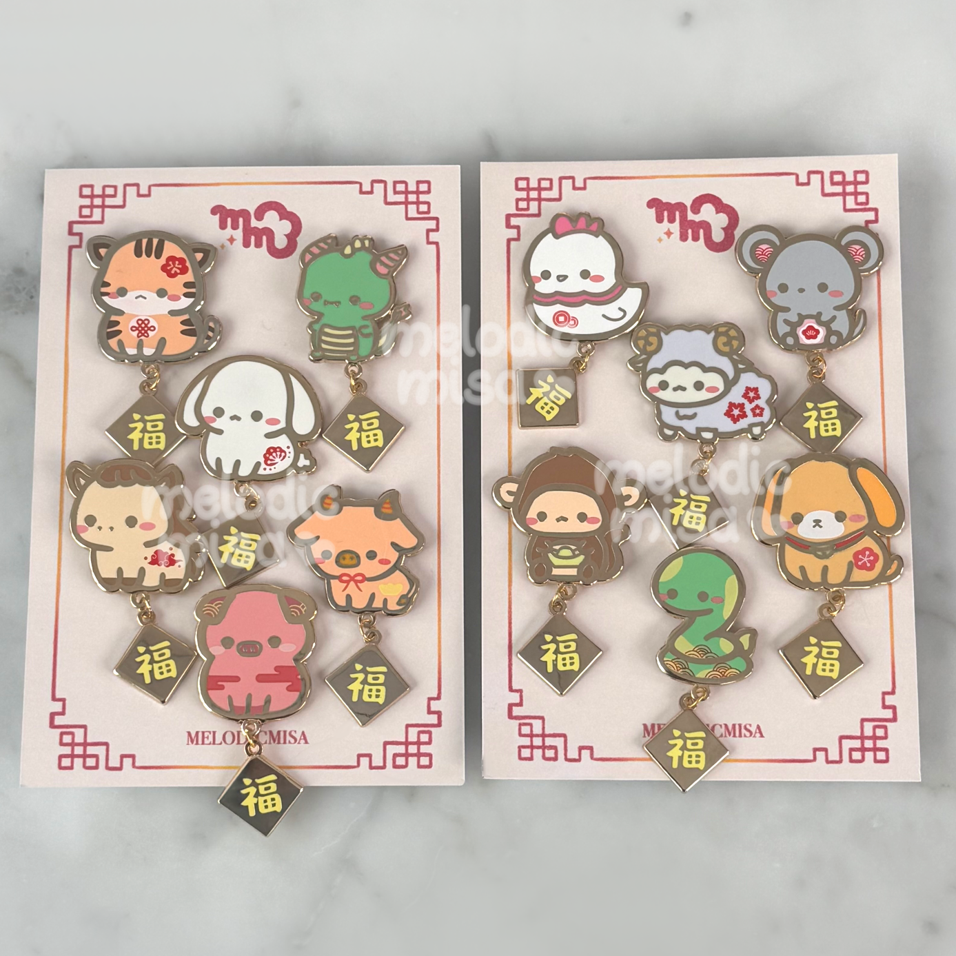 Zodiac Animal Enamel Pins – Lunar New Year Lucky Charm