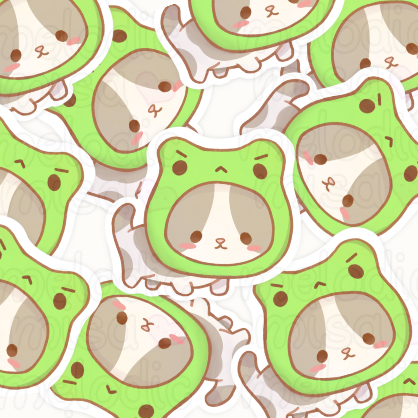 Cat Frog Hat Sticker