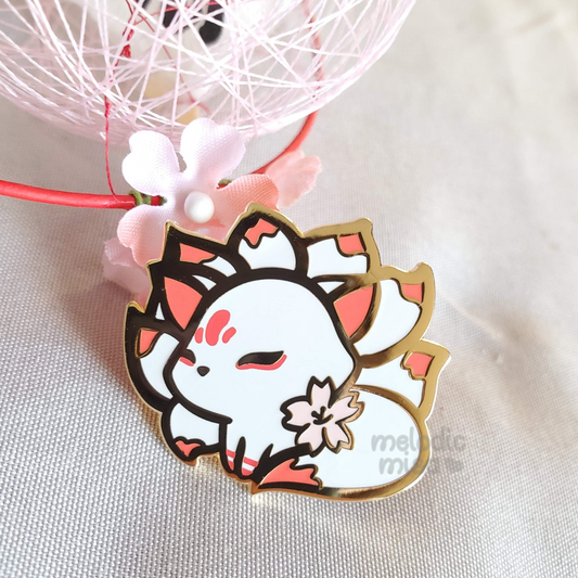 Red Kitsune Enamel Pin