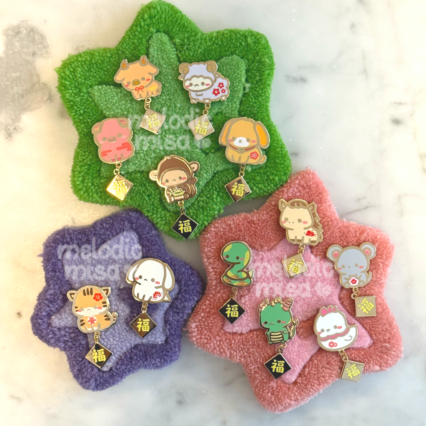 Zodiac Animal Enamel Pins – Lunar New Year Lucky Charm