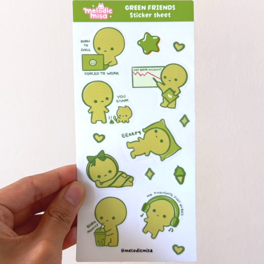 Green Friends Sticker Sheet