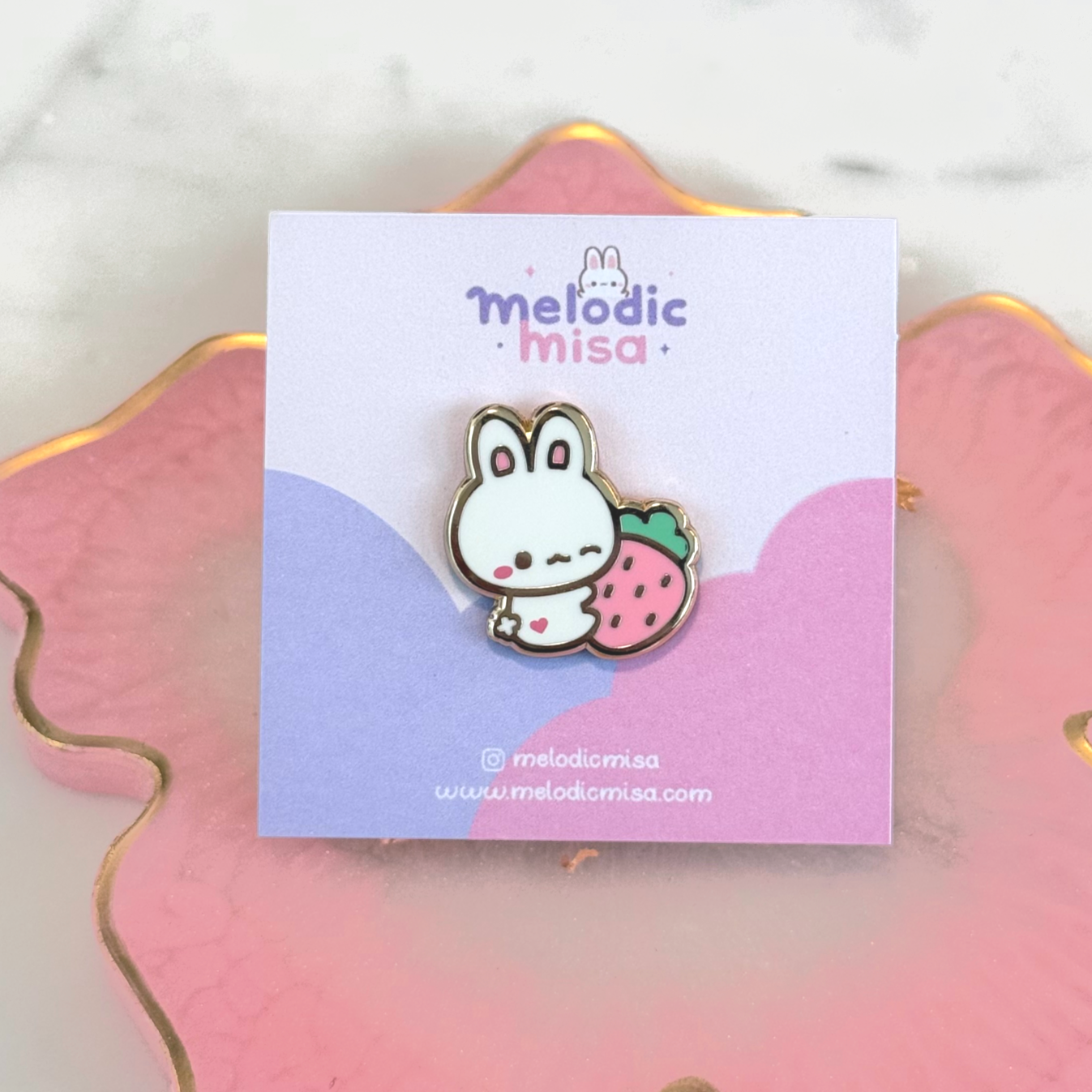 Strawberry Bunny Mini Pin