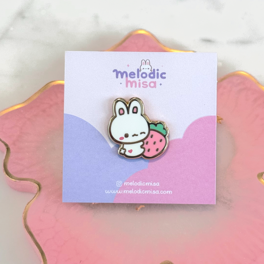 Strawberry Bunny Mini Pin