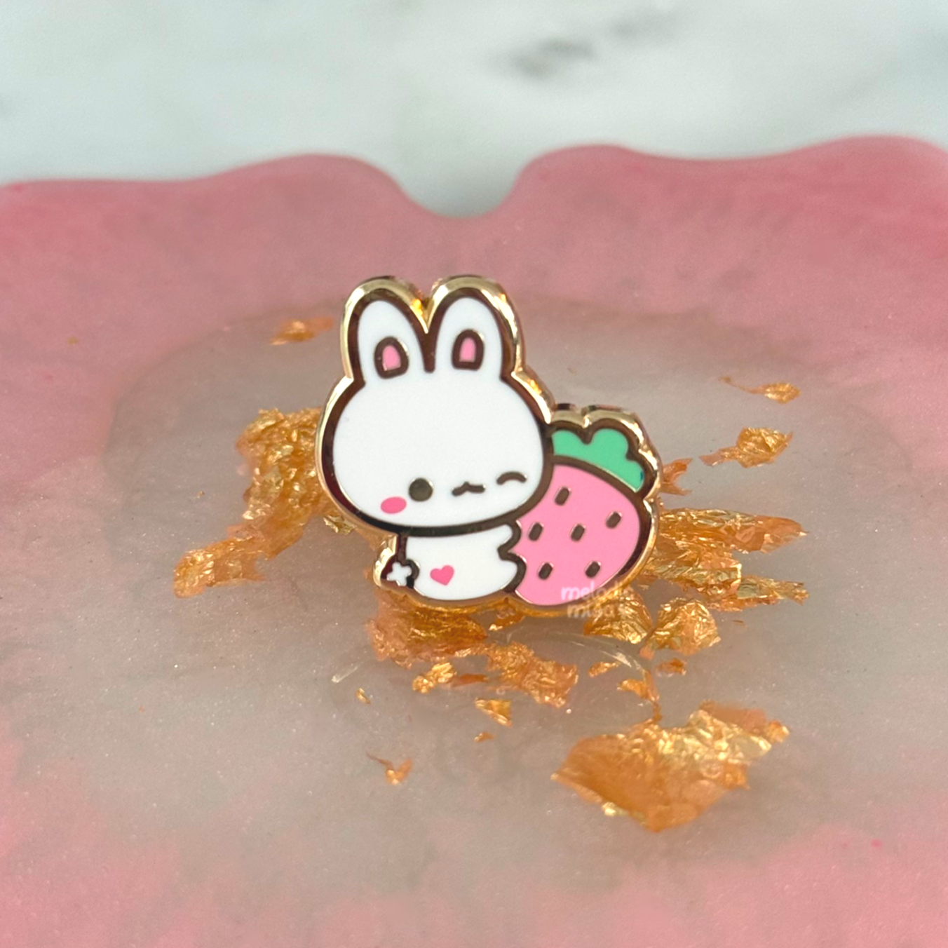 Strawberry Bunny Mini Pin